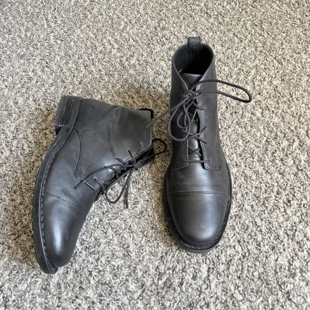 Born Men's Ryker Boot Black Leather Chukka Size 9 Cap Toe Comfort Lace Up